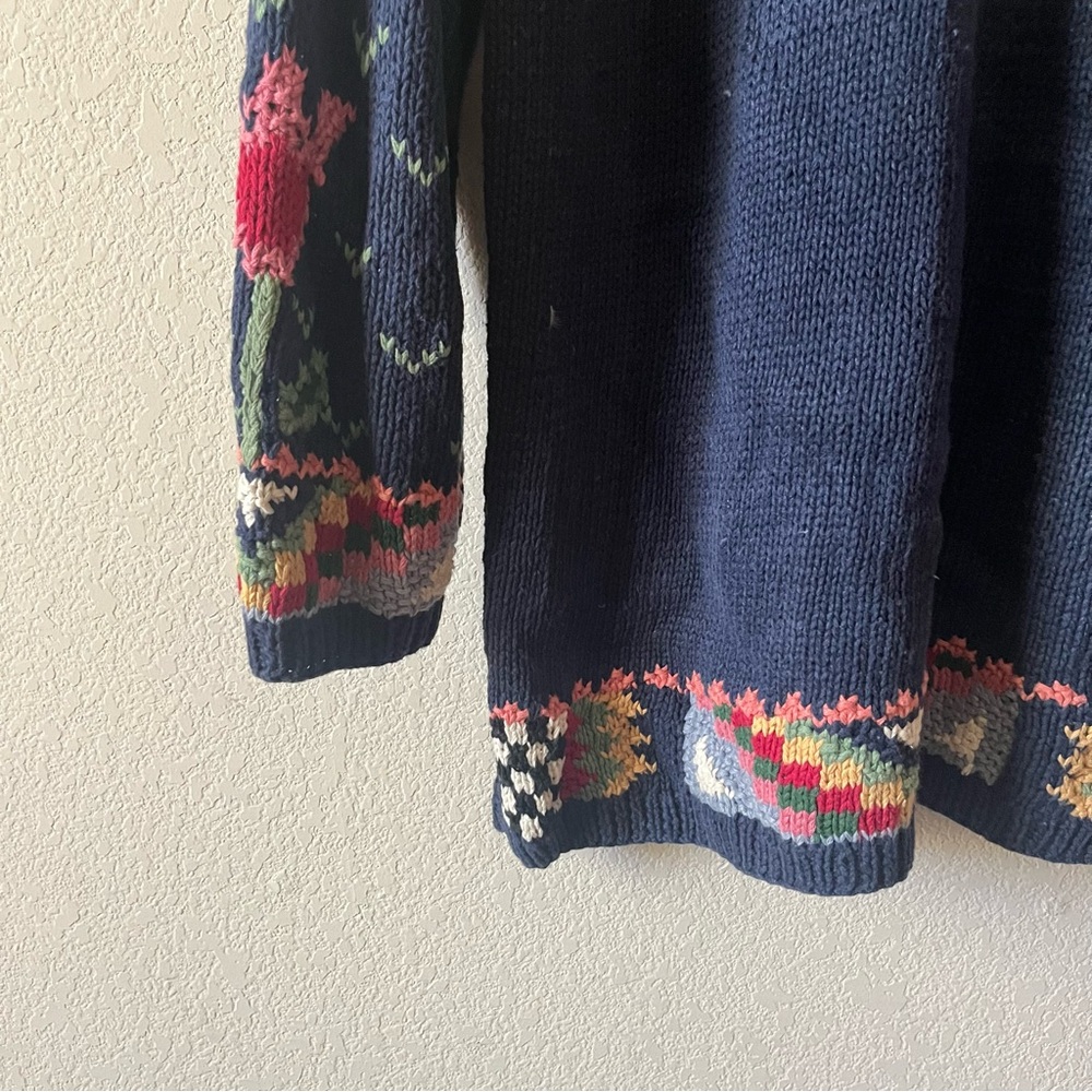 Northern Isles Hand Knit Vintage Cottagecore Chunky Oversized Crewneck Sweater L - Picture 7 of 8